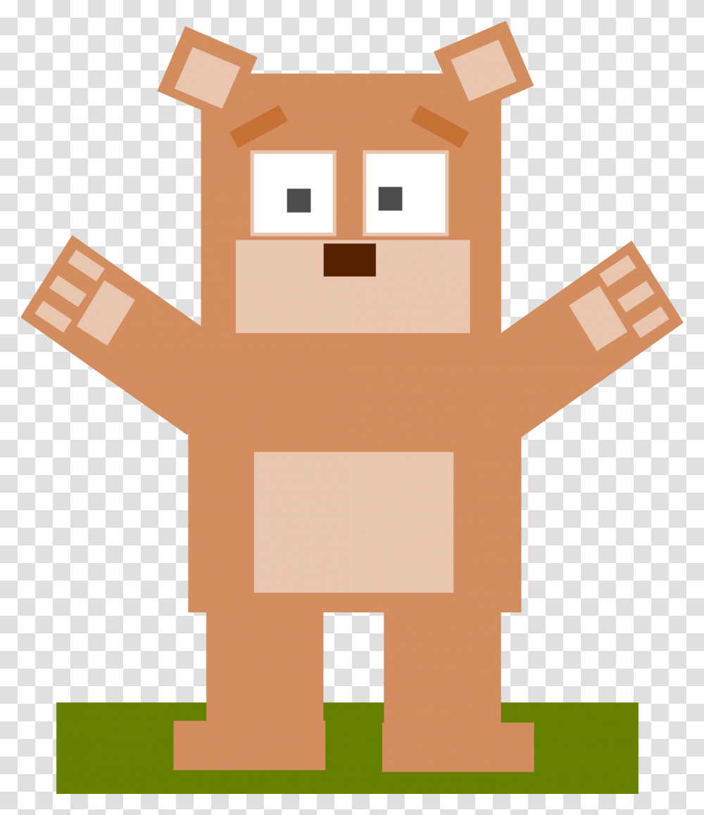 Square Animal Cartoon Bear Clip Arts Animals Made Of Square, Cross, Cardboard, Minecraft Transparent Png