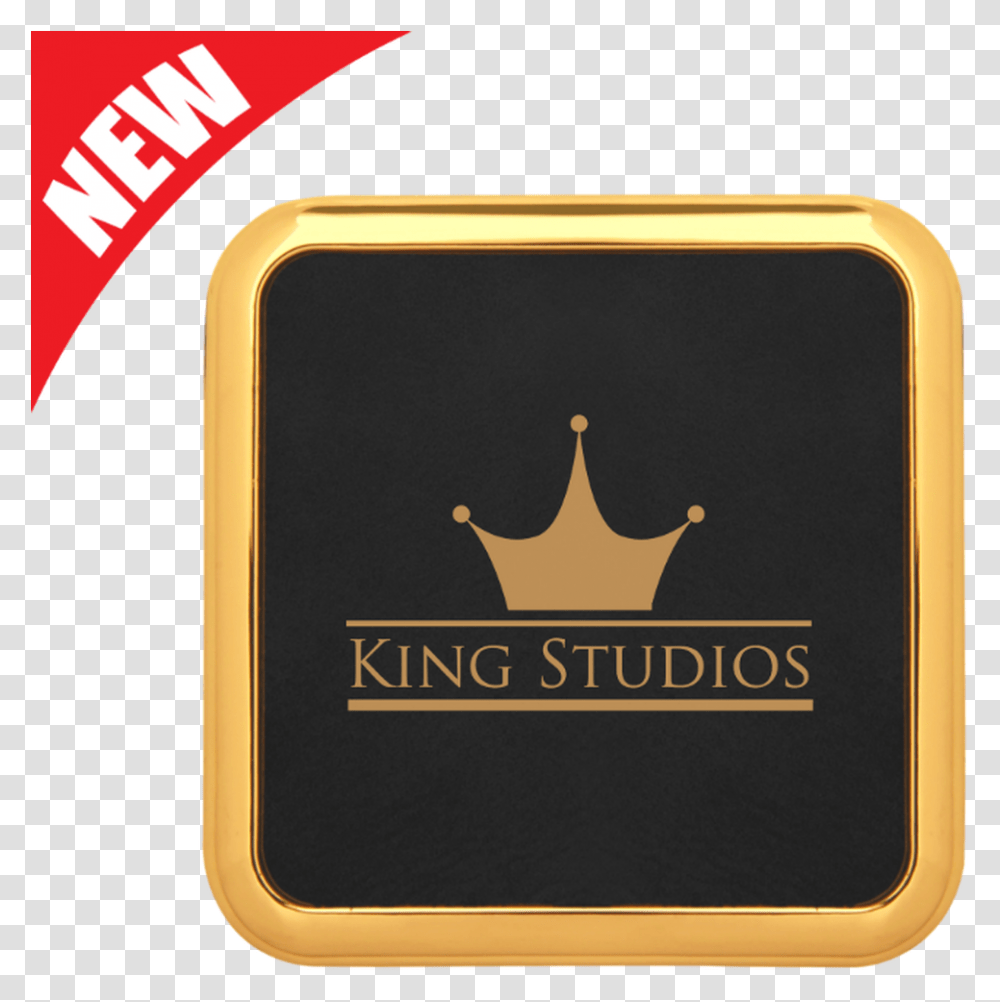 Square Black Leatherette Coaster With Gold Edge Emblem, Mobile Phone, Electronics, Cell Phone Transparent Png