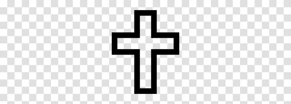 Square Cross Outline Sticker, Crucifix, Stencil Transparent Png