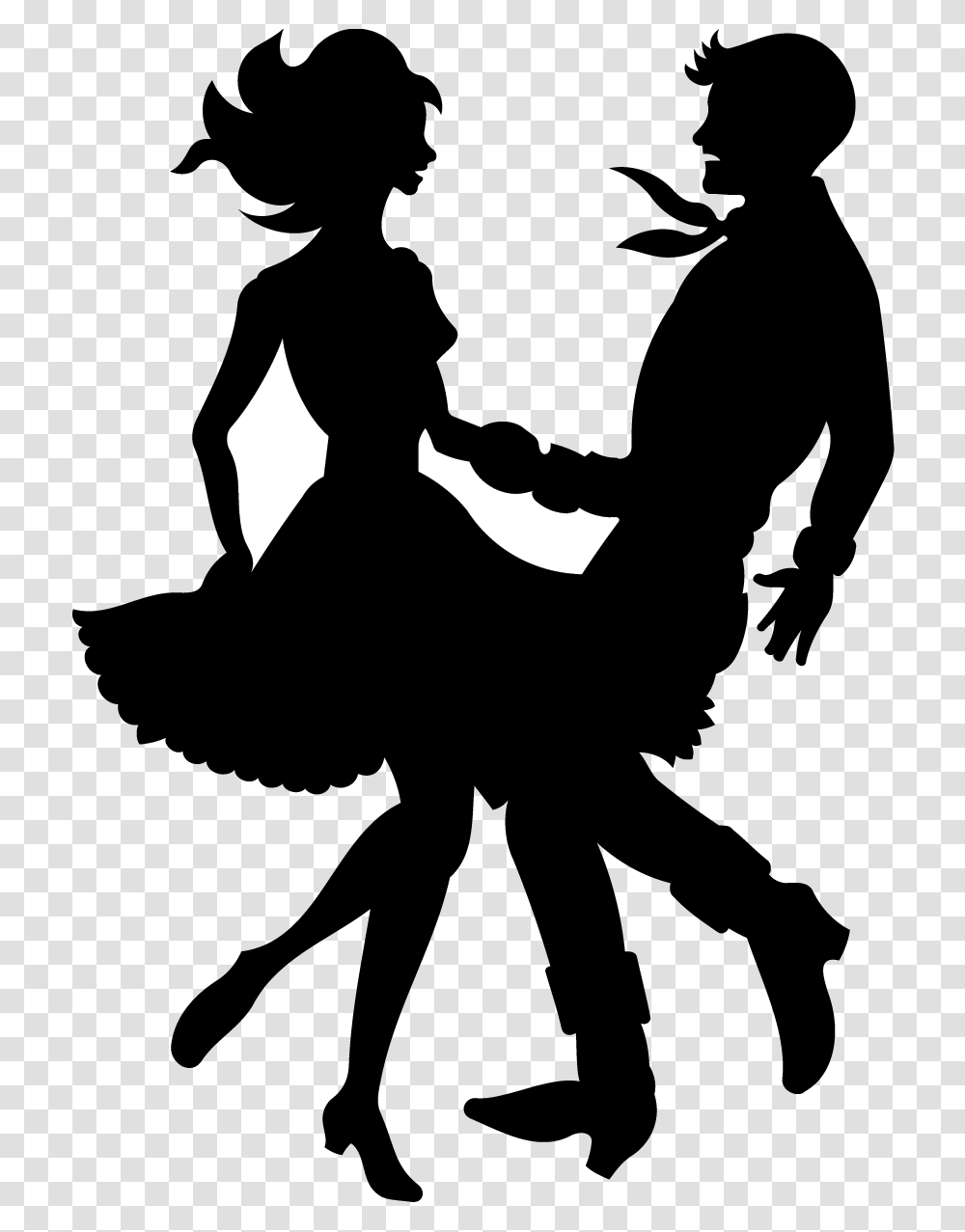 Square Dance Silhouette Black And White Clip Art Square Dancing, Stencil, Person, Human Transparent Png