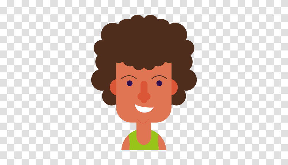 Square Face Grin Wavy Hair Transparent Png