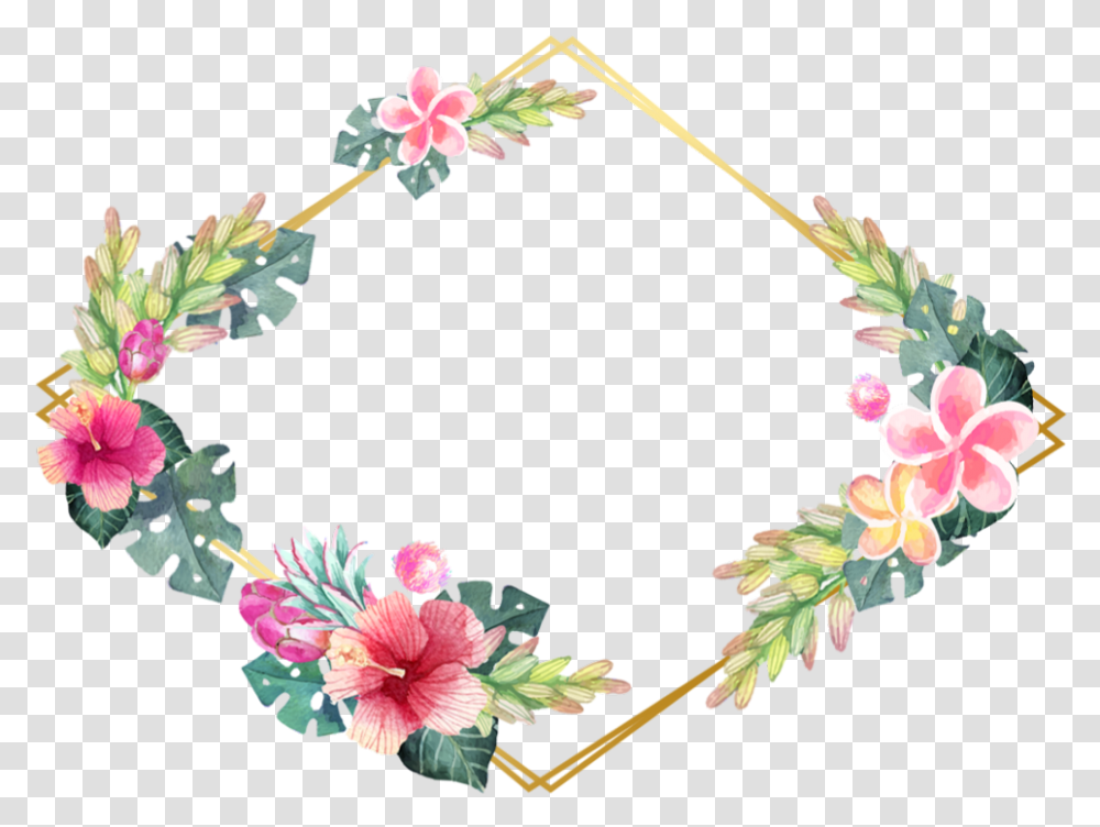 Square Flower Floral Frame Gold Glitter Geometric Floral Frame, Floral Design, Pattern Transparent Png