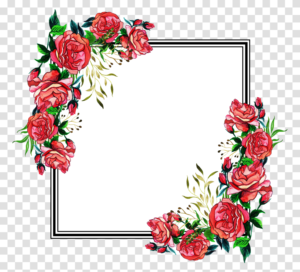 Square Flower Frame Pic Wedding Floral Frame, Floral Design, Pattern Transparent Png