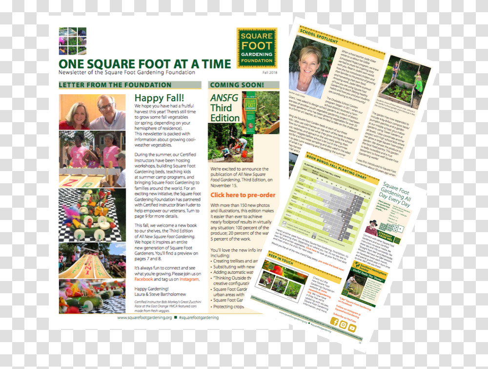 Square Foot Gardening Foundation Fall 2018 Newsletter Newsletter Gardening, Person, Human, Advertisement Transparent Png