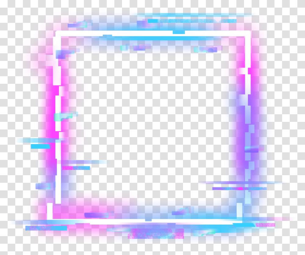 Square Glitch Border Neon Error Geometric Frame Glitch Error Overlay, Monitor, Screen, Electronics, Display Transparent Png