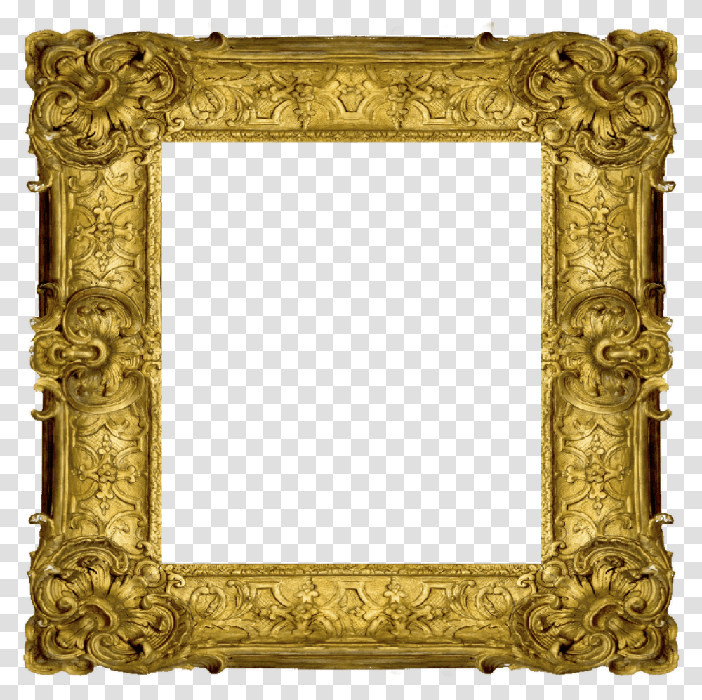 Square Gold Frame Picture Clipart Frame Cut Out, Gate, Architecture, Building, Mirror Transparent Png