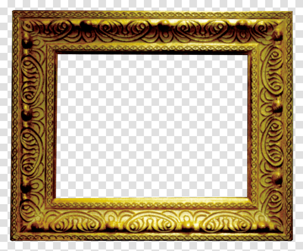 Square Gold Frame Picture Frame, Rug, Sideboard Transparent Png