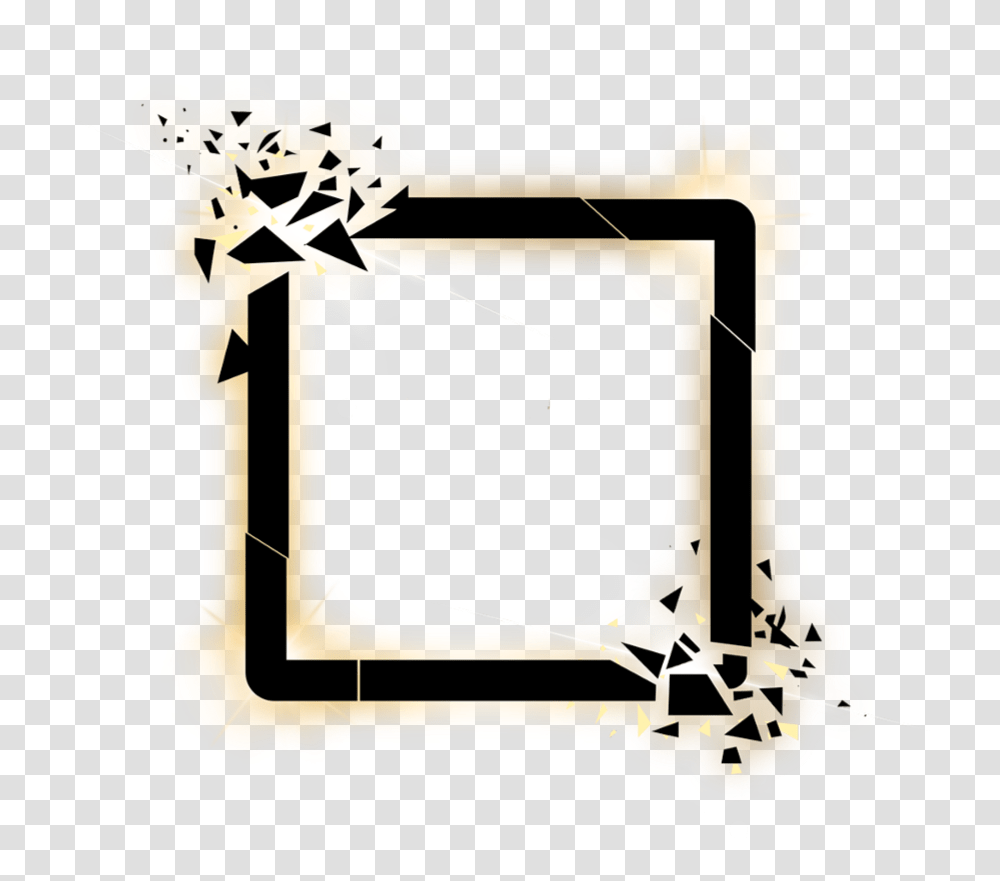 Square Golden Border Neon Splash Geometric Frame J Hope, Alphabet, Logo Transparent Png
