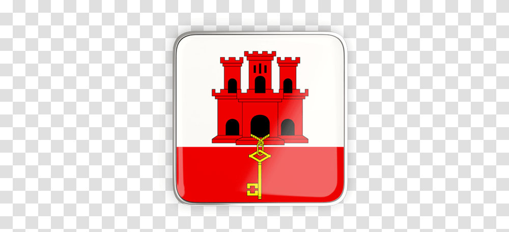 Square Icon With Metallic Frame Happy National Day Gibraltar, First Aid, Logo, Trademark Transparent Png