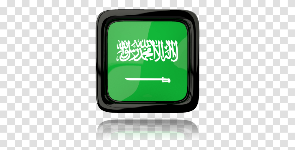Square Icon With Reflection Saudi Arabia Flag, Monitor, Screen, Electronics, Display Transparent Png