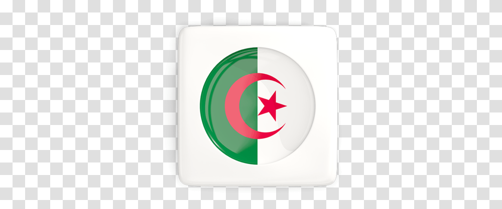 Square Icon With Round Flag Algeria Flag Square, Logo, Trademark Transparent Png