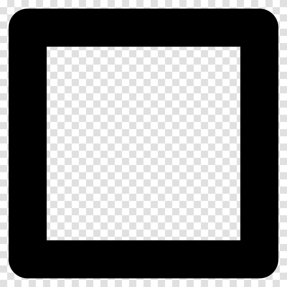 Square Outline Of Slightly Rounded Corners Icon Free, Computer, Electronics, Tablet Computer, Cushion Transparent Png