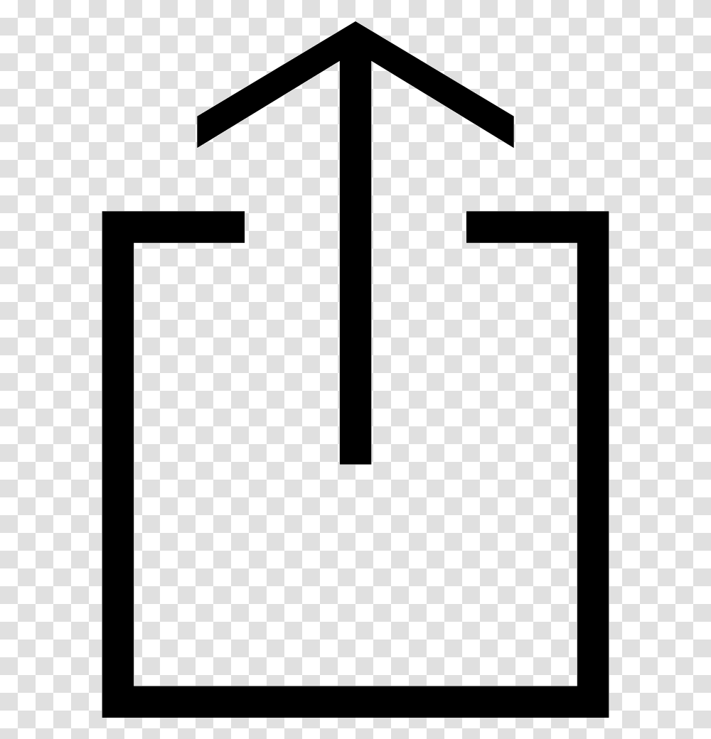 Square Outline With Up Arrow Interface Upload Symbol Icon, Number, Cross, Sign Transparent Png