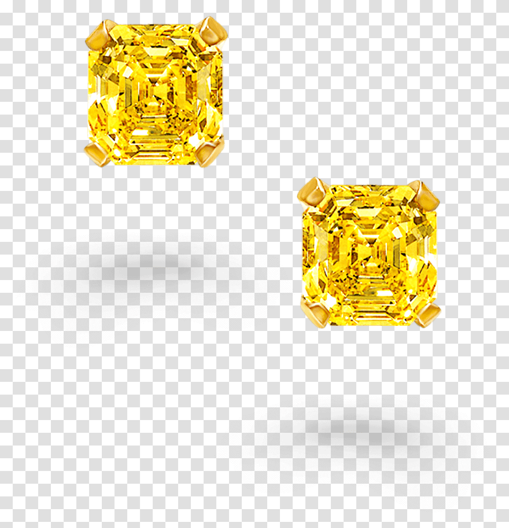 Square Yellow Diamond Stud Earrings, Gemstone, Jewelry, Accessories, Accessory Transparent Png