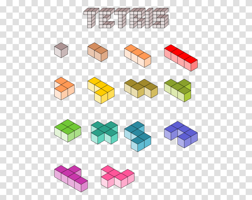 Squareanglewooden Block Tetris 3d Bricks, Network, Rubix Cube, Diagram, Plan Transparent Png