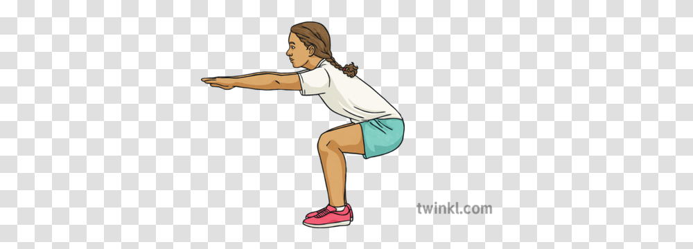 Squat Exercise Girl Pe Kit Ks2 For Running, Person, Fitness, Working Out, Sport Transparent Png