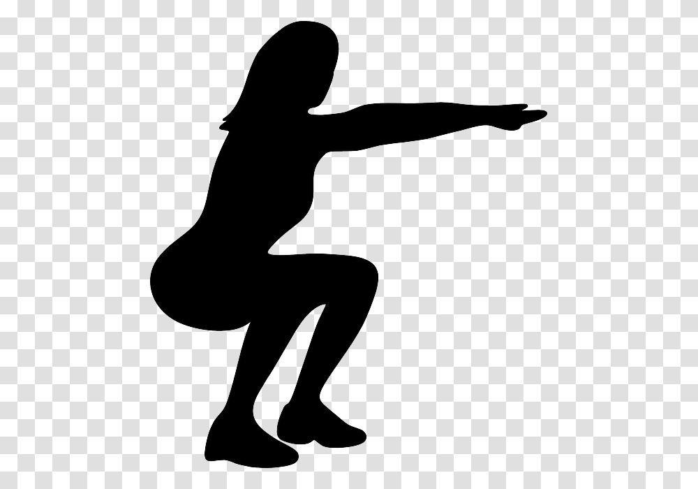 Squat Image, Silhouette, Person, Human, Dance Pose Transparent Png
