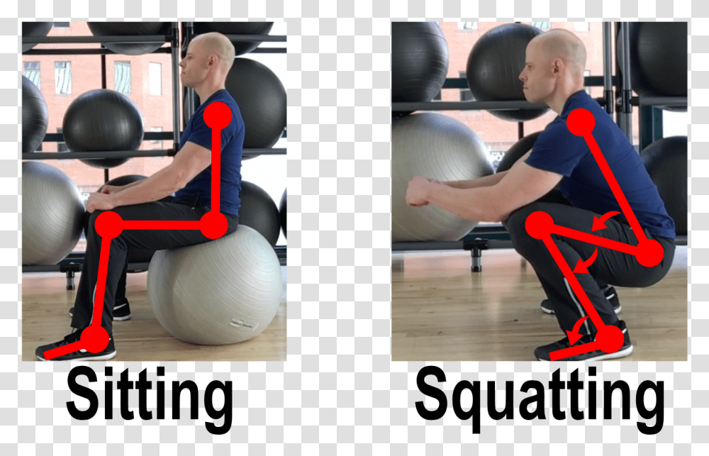 Squatting Vs Sitting Spine, Person, Human, Fitness, Working Out Transparent Png
