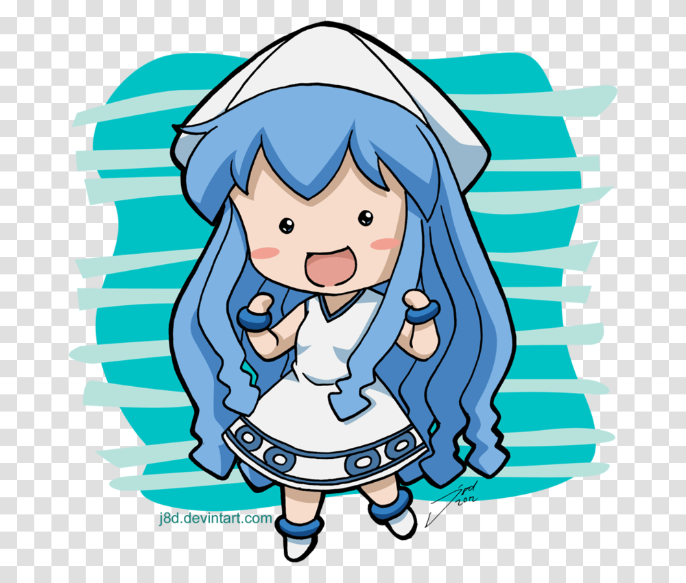 Squid Clipart Head Chibi Squid Girl Anime, Person, Female, Outdoors Transparent Png