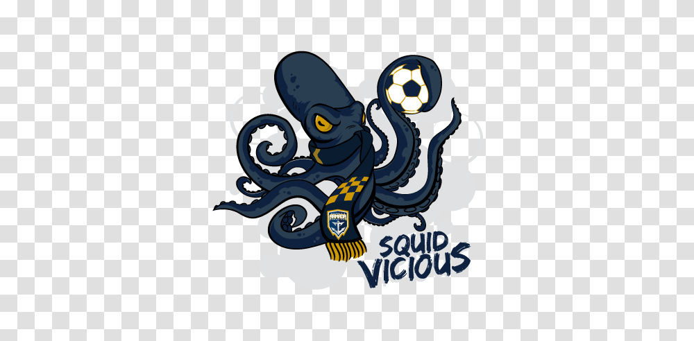 Squid Vicious The Kraken Jacksonville Armada Fc, Dragon, Sea Life, Animal, Poster Transparent Png
