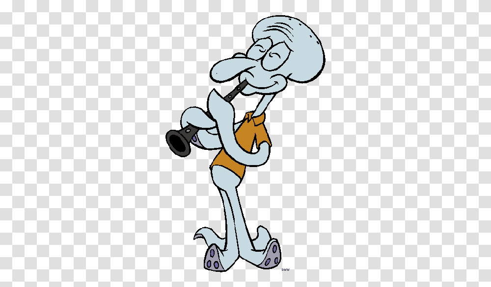 Squidward Playing The Flute, Person, Stencil, Leisure Activities, Rattle Transparent Png