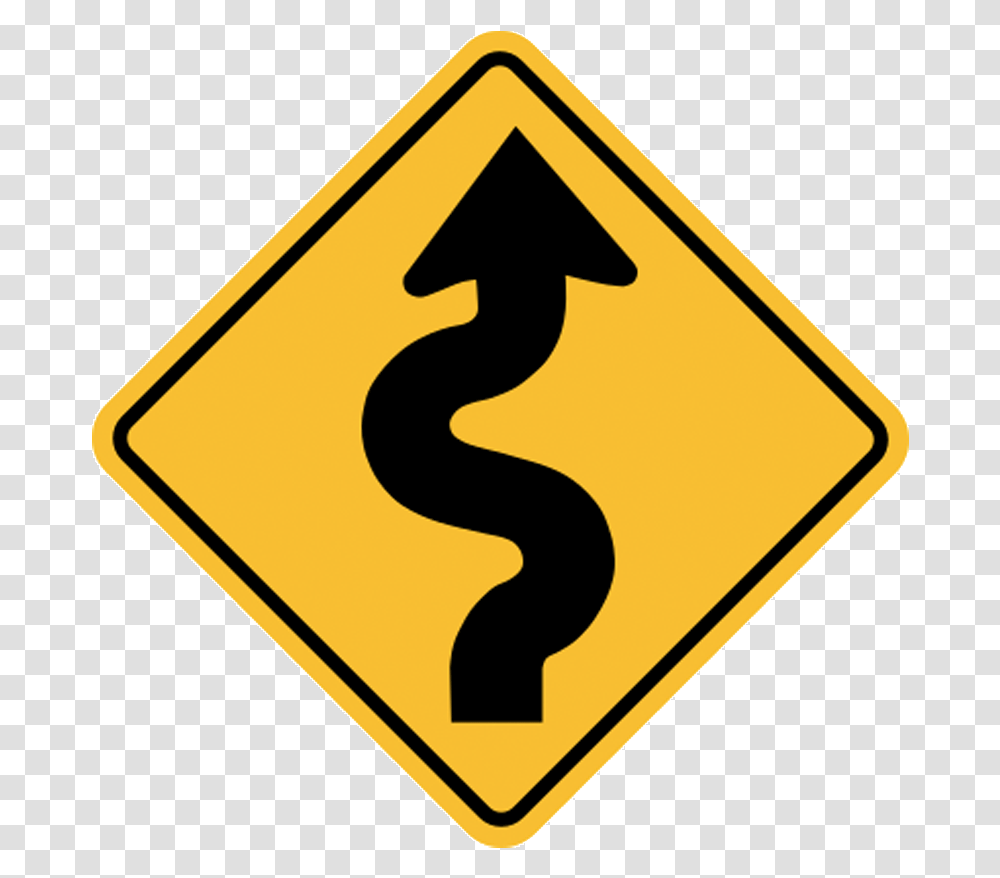 Squiggly Arrow Sign Meaning Clipart Download Road Curves Ahead Sign, Road Sign Transparent Png