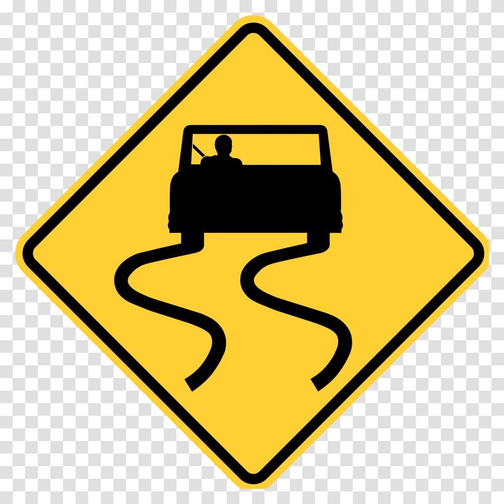 Squiggly Line Slippery When Wet Road, Road Sign, Stopsign, Light Transparent Png