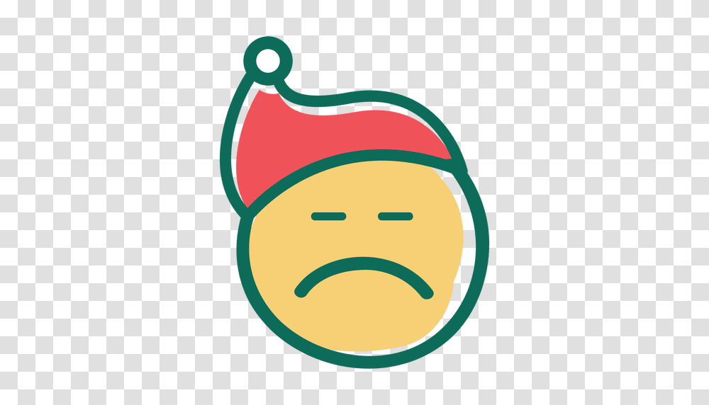Squint Eye Frown Face Santa Claus Hat Emoticon, Apparel, Cap Transparent Png