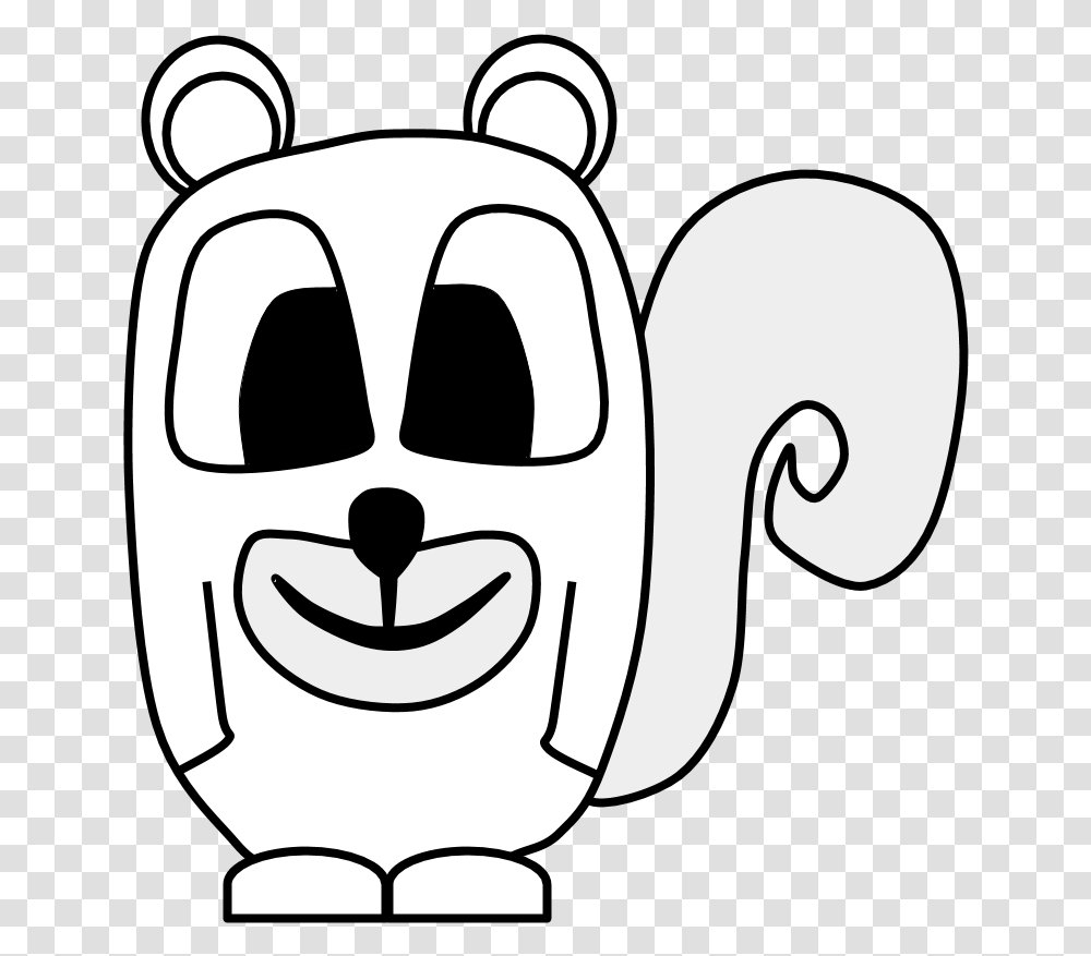 Squirrel Big Eyes Black And White Cartoon Animal Line Art, Stencil, Grenade, Bomb, Weapon Transparent Png