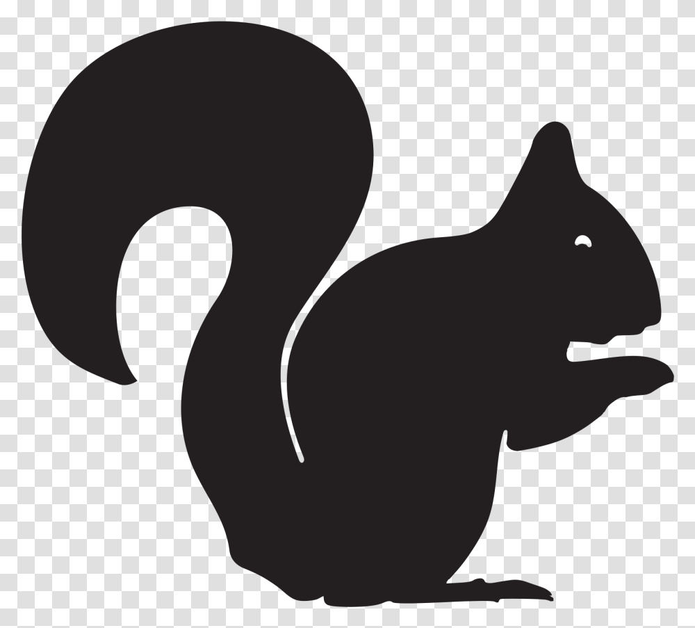 Squirrel Clipart Black, Animal, Silhouette, Waterfowl, Bird Transparent Png