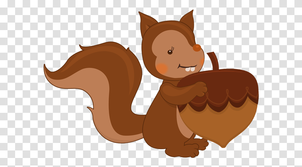 Squirrel Clipart Squirrel And Autumn Nuts Cartoon Squirrel, Animal, Plant, Mammal, Tree Transparent Png