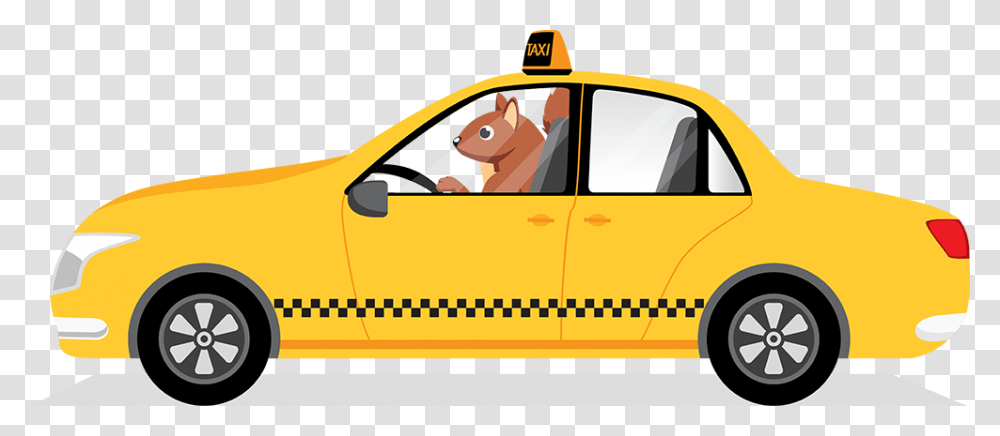 Squirrel Driving Taxi Taxis, Car, Vehicle, Transportation, Automobile Transparent Png