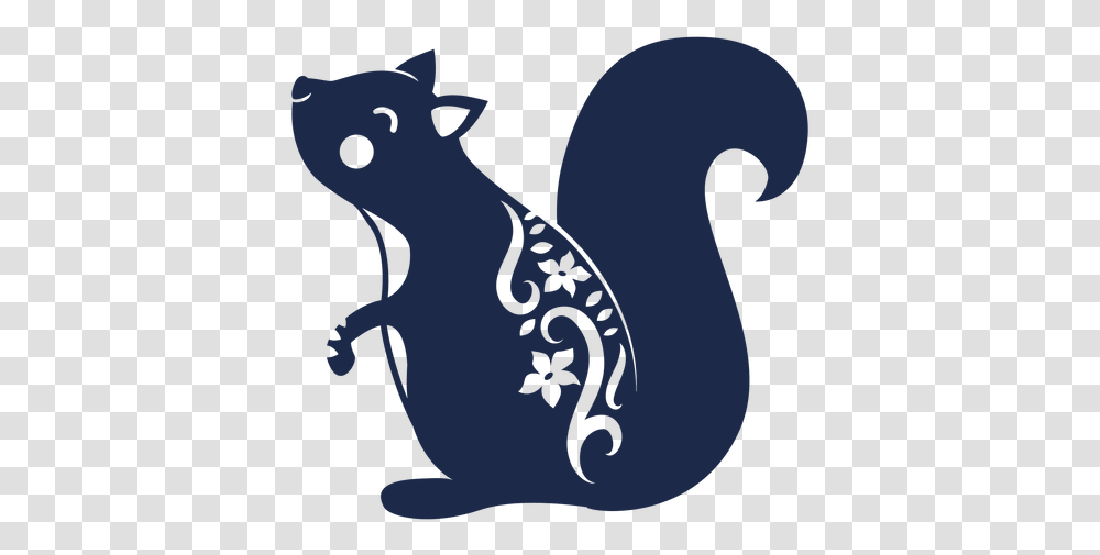 Squirrel Flower Pattern Ornament Illustration Squirrel Logo, Silhouette, Animal, Mammal, Symbol Transparent Png