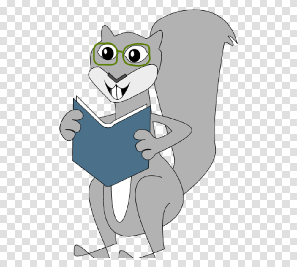 Squirrel Reading A Book Squirrel Clip Art, Animal, Mammal, Pet, Cat Transparent Png