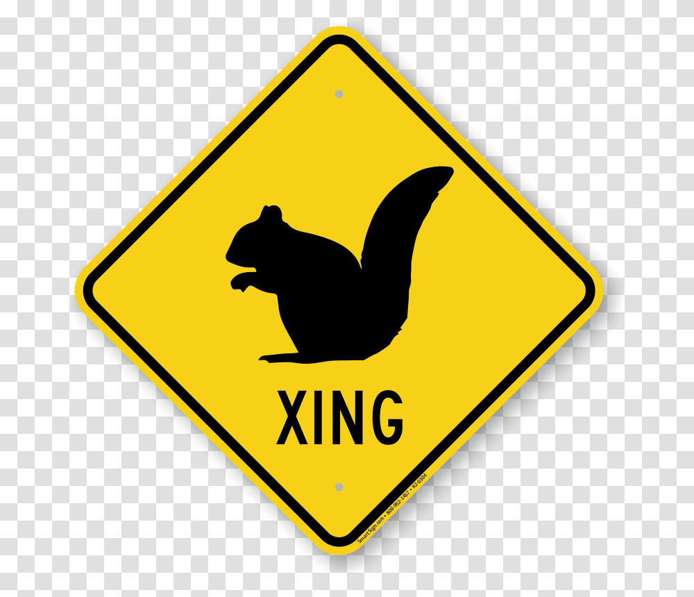 Squirrel Silhouette, Road Sign, Stopsign Transparent Png
