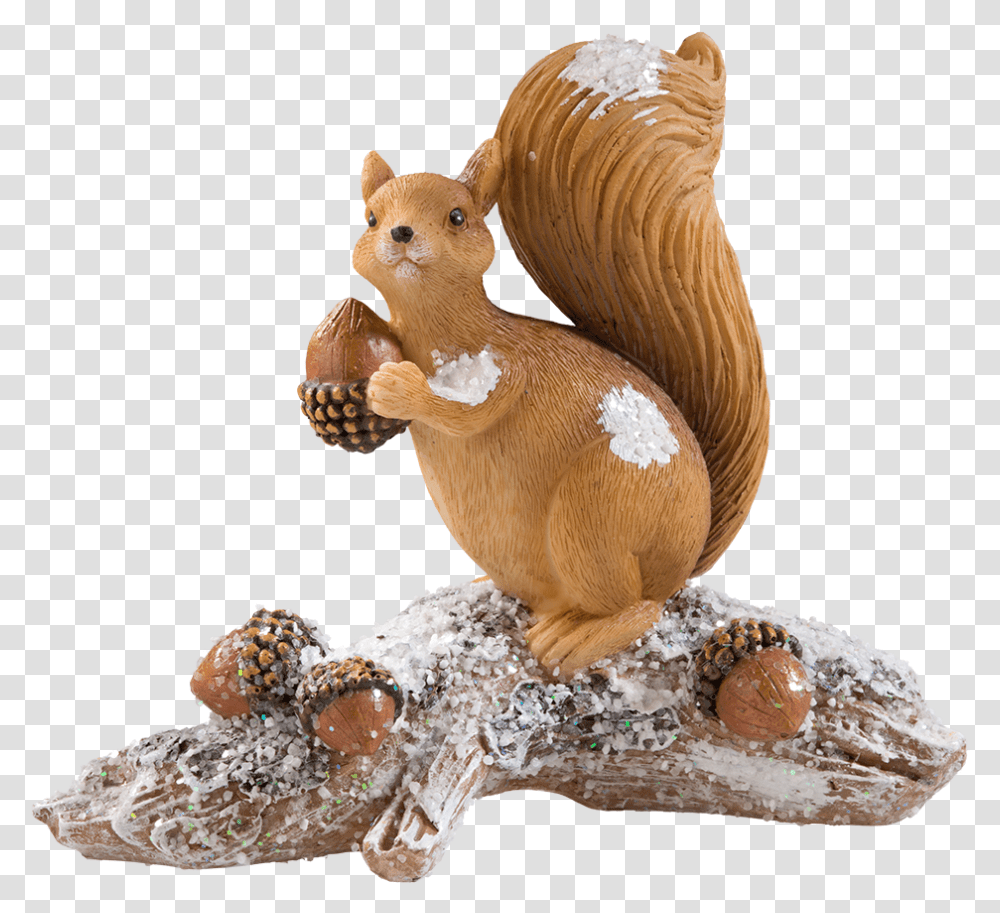 Squirrel With Acorns Fox Squirrel, Figurine, Animal, Mammal, Fungus Transparent Png