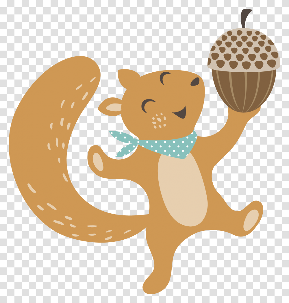 Squirrel Woodland And Forest Animals Thanksgiving Woodland Animals Vector, Plant, Nut, Vegetable, Food Transparent Png