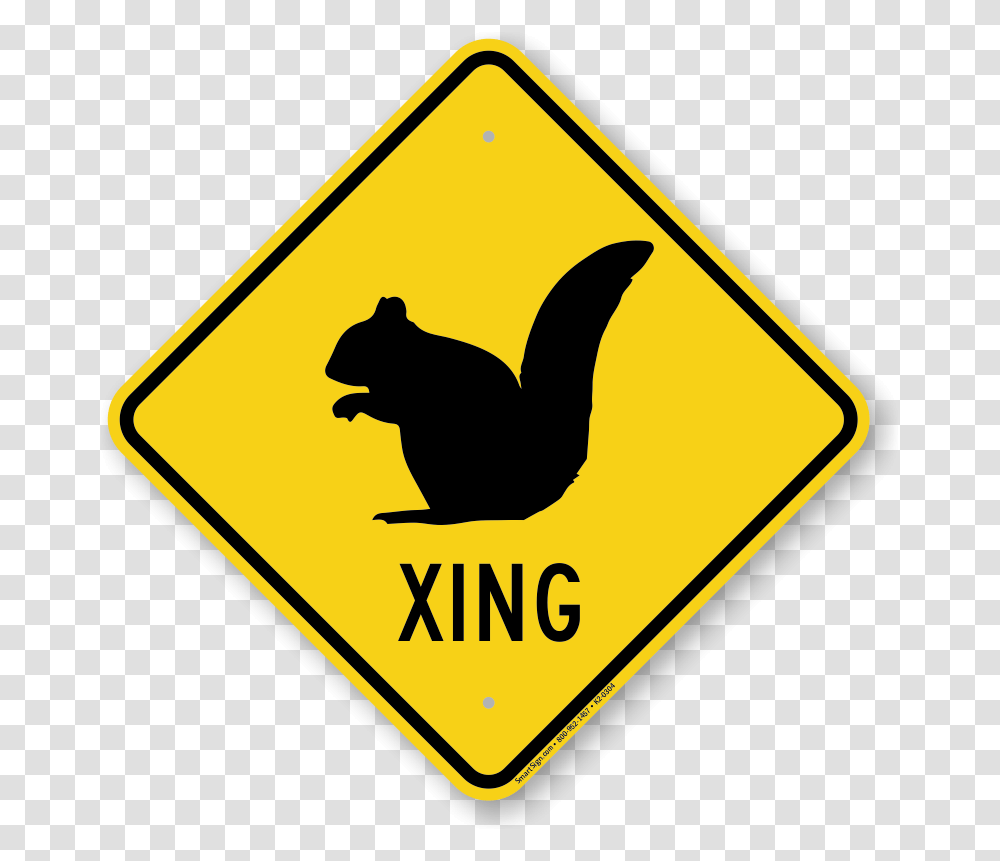 Squirrel Xing Sign Animal Crossing Road Sign Sku K20304 De Transito Argentina Escuela, Symbol, Cat, Pet, Mammal Transparent Png