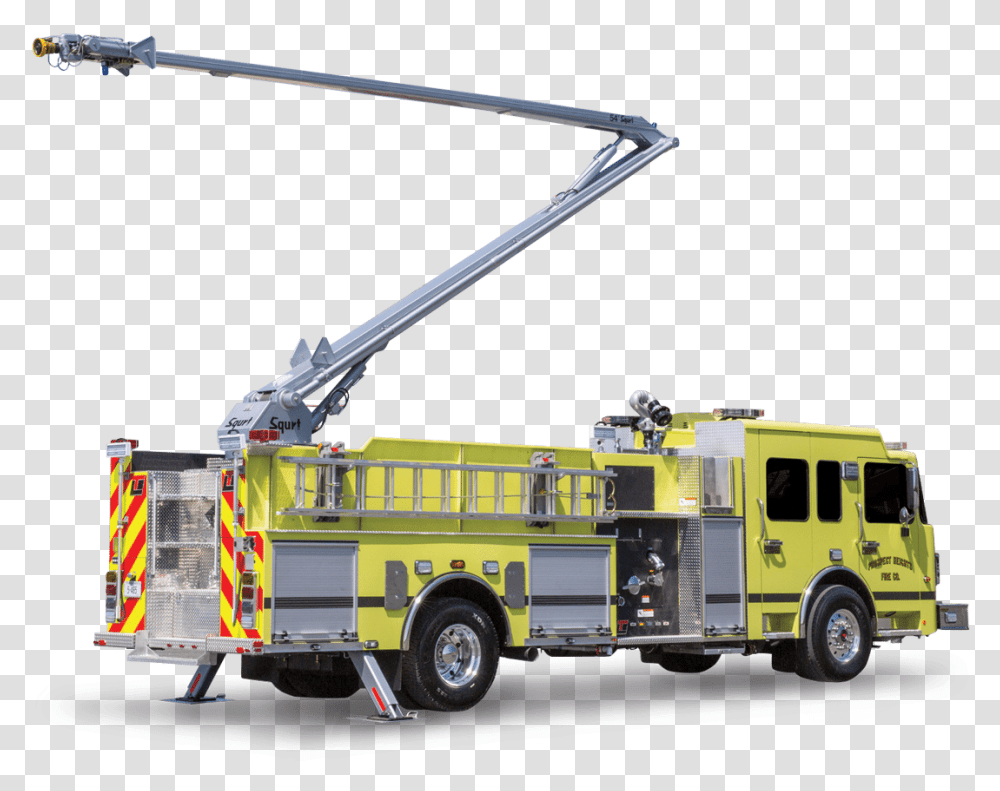 Squirt, Fire Truck, Vehicle, Transportation, Construction Crane Transparent Png