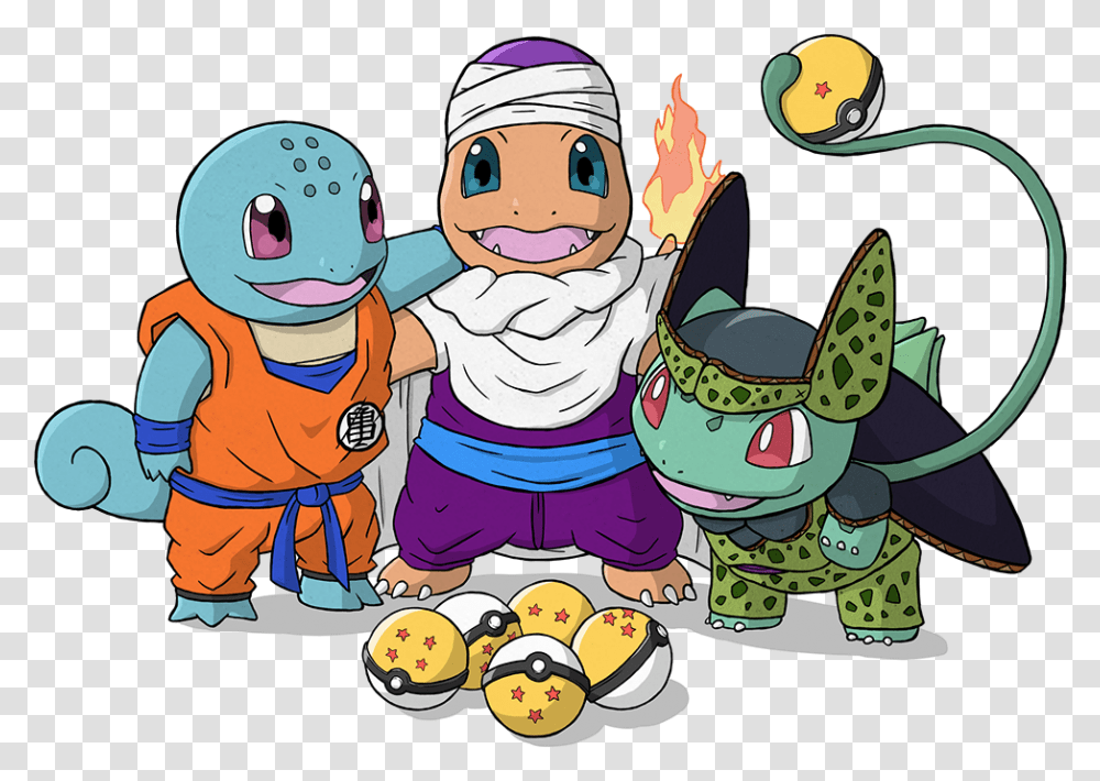 Squirtle As Krillin Charmander As Piccolo Bulbasaur Pokemon Dbz Crossover, Person, Human, People, Doctor Transparent Png