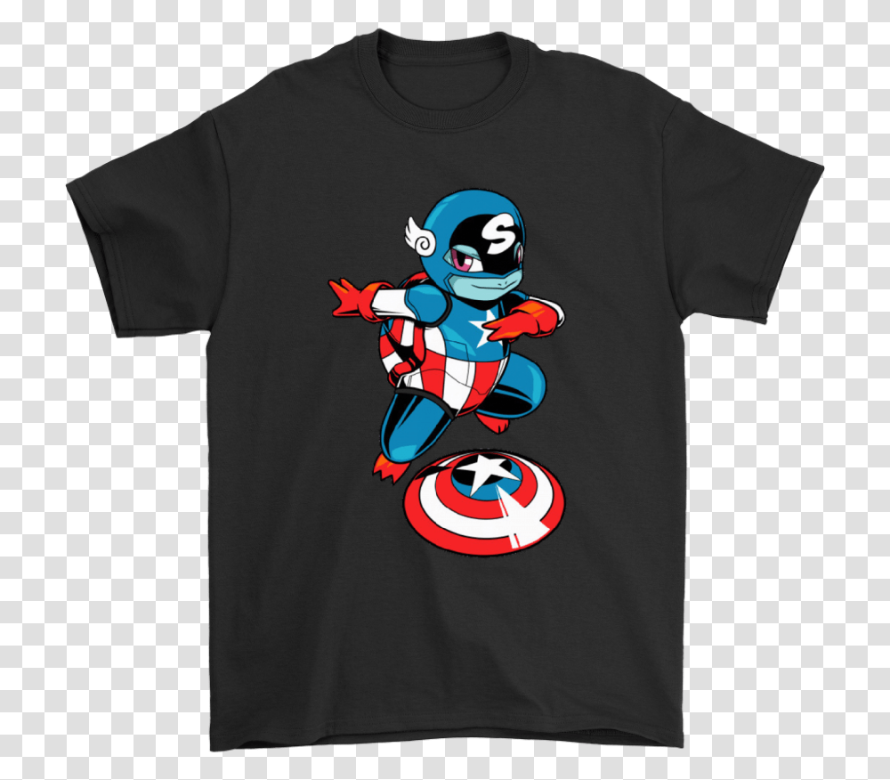Squirtle Captain America Pokemon Marvel Avengers Mashup Shirts Tee Shirt Gucci Bugs Bunny, Clothing, Apparel, T-Shirt, Plant Transparent Png