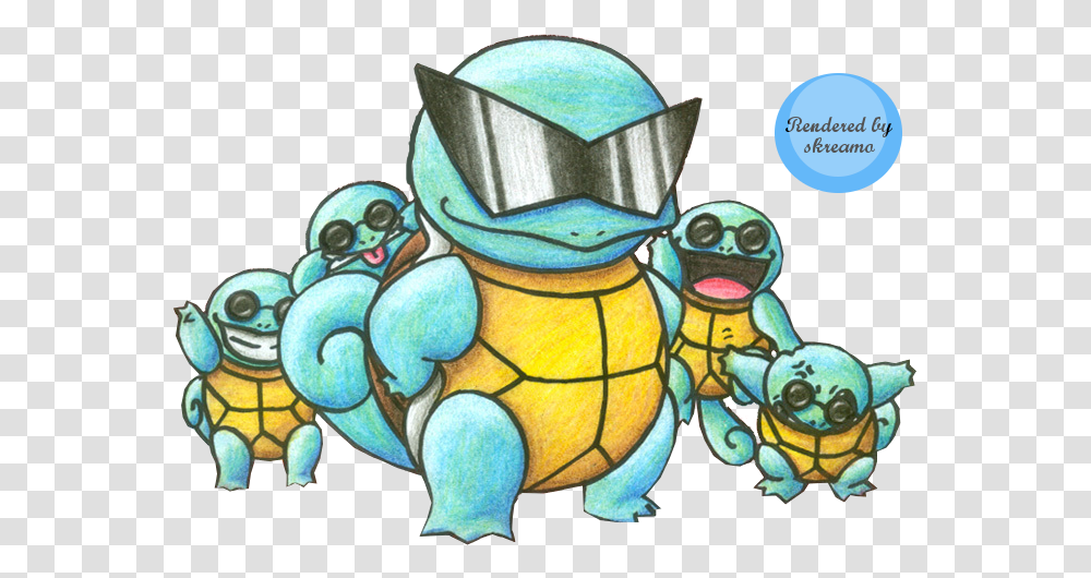 Squirtle Squad Glasses Pokemon Squirtle With Sunglasses, Doodle, Drawing Transparent Png