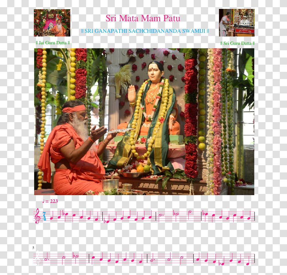 Sri Mata Mam Patu Sheet Music Composed By Religion, Person, Festival, Crowd, Poster Transparent Png