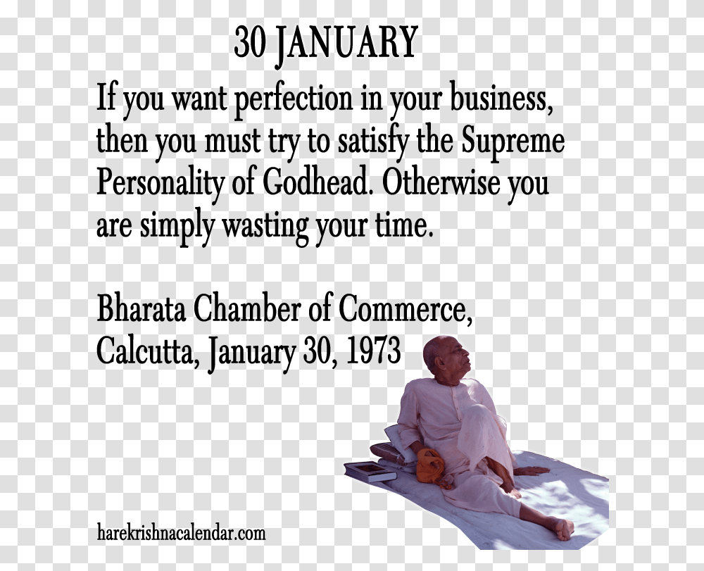 Srila Prabhupada Quotes For Month January Quotes About January Month, Person, Human, Prayer, Worship Transparent Png
