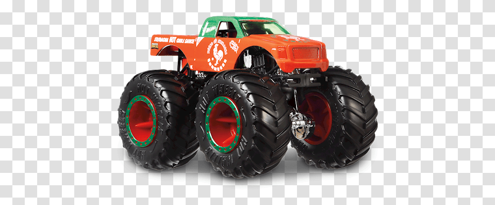 Sriracha In Red Hot Wheels Monster Trucks 2019 Car Hot Wheels, Tire, Vehicle, Transportation, Machine Transparent Png