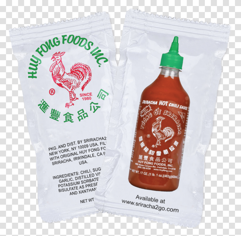 Sriracha Sauce Packet Download Sriracha Packets, Bottle, Beer, Beverage, Food Transparent Png