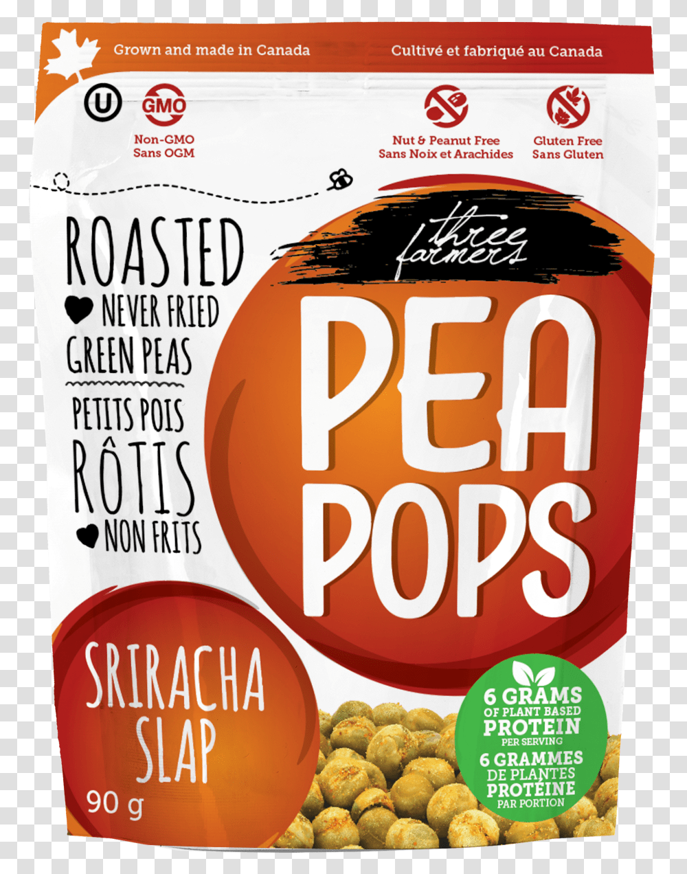 Sriracha Slap Pea Pops 12 X 90g Natural Foods, Label, Text, Poster, Advertisement Transparent Png