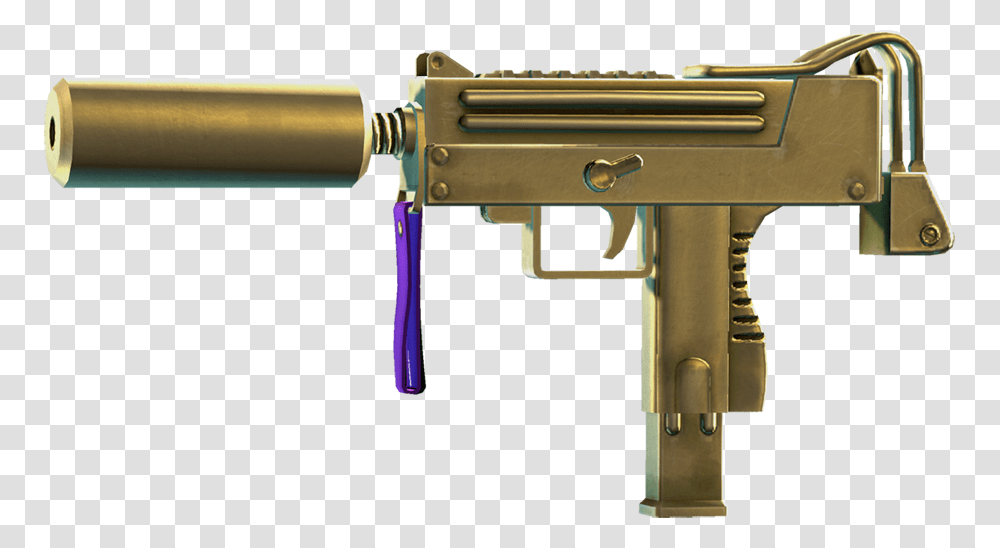 Sriv Smgs Rap Gold Mac 10 Gun, Weapon, Machine, Telescope, Lighting Transparent Png