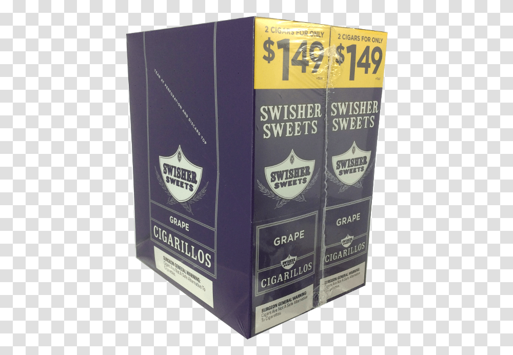 Ss Grape 21 Swisher Sweets, Bottle, Cosmetics, Aftershave, Box Transparent Png