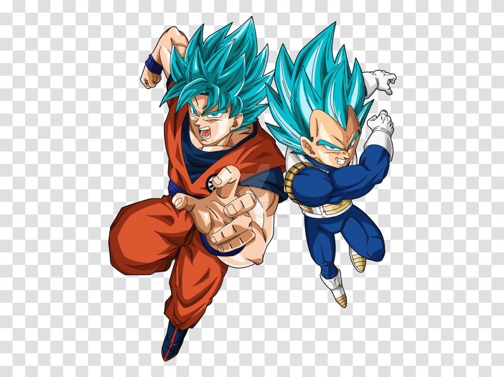 Ssjb Goku And Vegeta, Manga, Comics, Book, Person Transparent Png